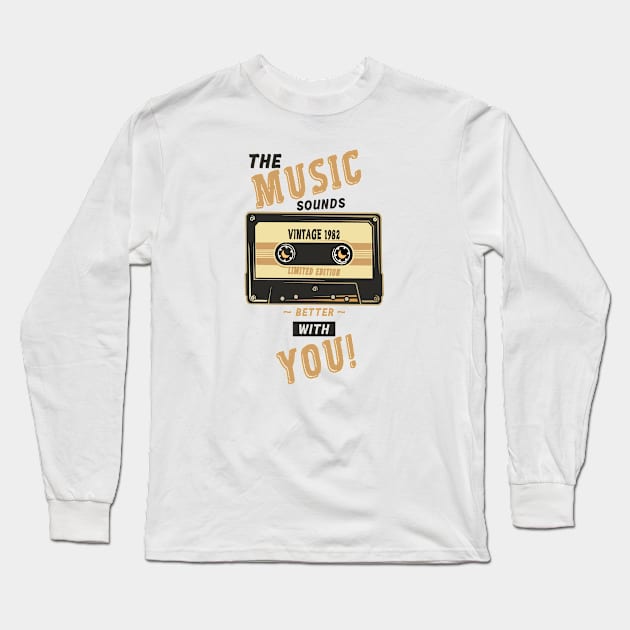 Vintage 1982 - Cassette Tape Long Sleeve T-Shirt by Astrea lesgo.